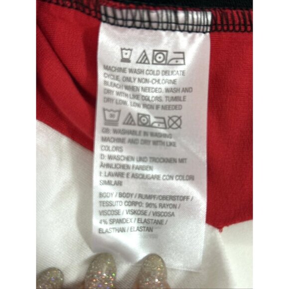 Attitudes by Renee Beach Dress XLP Black Red White Colorblock Maxi Sleeveless - Picture 8 of 8